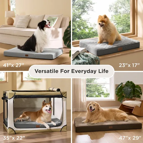 Vista 7 de Bedsure ComfyFleece Cama para perros pequeños, camas ortopédicas para mascotas con funda extraíble lavable, no impermeable, alfombrilla de espuma