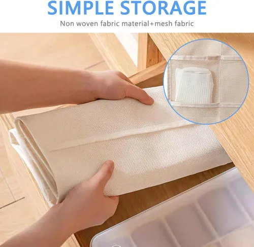 Vista 4 de Organizador de almacenamiento colgante para brasieres y ropa interior, bolsillos de malla, estante de pared de doble cara, armario, bolsa ahorradora