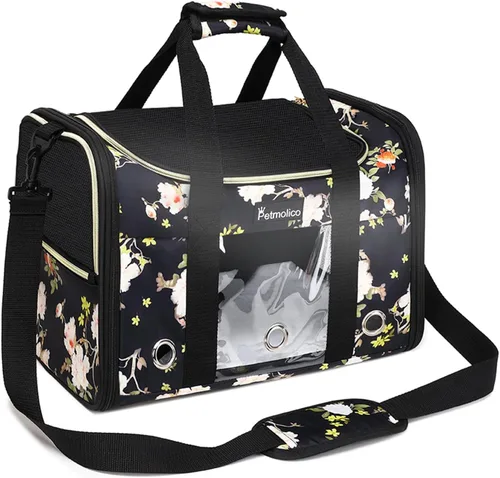 Vista 13 de Petmolico Transportador para gatos Bolsa de mascotas de lados suaves para gatos pequeños y medianos, cachorros, 16 libras, transportador de viaje
