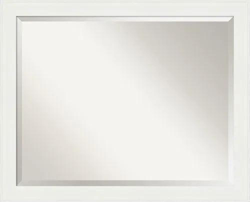 Vista 14 de Amanti Art Espejo de tocador de baño de 24 x 20 pulgadas, marco estrecho blanco tocador, espejo de pared rectangular, borde biselado, se cuelga
