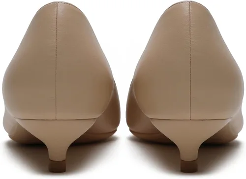 Vista 5 de MOOMMO Zapatos de tacón bajo de gatito para mujer, zapatos de vestir de satén con punta puntiaguda, zapatos de vestir de tacón bajo de 1 pulgada