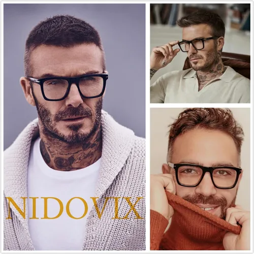 Vista 5 de Gafas de bloqueo de luz azul de moda con marco cuadrado para hombres y mujeres, gafas de computadora sin receta, 01 Negro