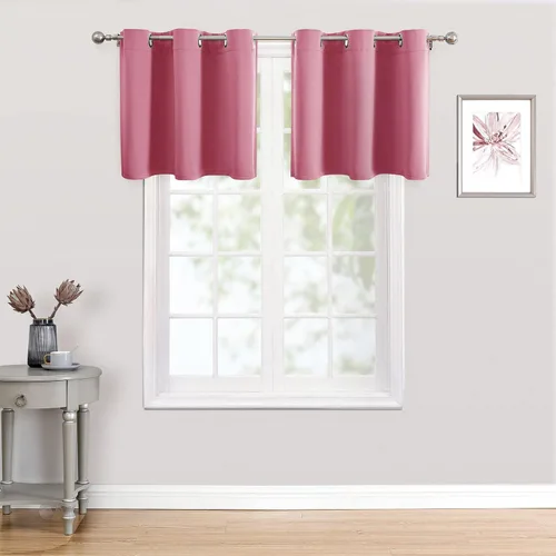 Vista 164 de ChrisDowa - Cortinas cortas para ventana de 40 pulgadas para dormitorio - Cortinas cortas con ojales y aislamiento térmico para oscurecer