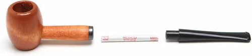 Vista 5 de Missouri Meerschaum – Pipa para tabaco de madera noble de montes Ozark, cuenco ovalado, bocal recto