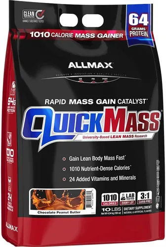 Vista 9 de ALLMAX QUICKMASS, Vainilla, catalizador de ganancia rápida de masa de 10 libras, hasta 2.26 oz de proteína por porción, proporción 3:1