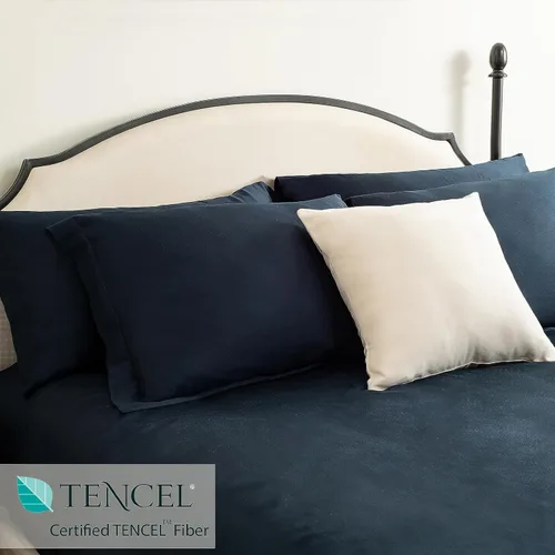 Vista 4 de Sábana bajera ajustable 100% lyocell tencel de eucalipto, naturalmente refrescante, súper suave, sedosa, absorbe la humedad, equilibrio