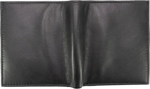 Vista 7 de Billetera negra plegable de cuero para hombre con RFID protegida cartera, Negro -, Billetera plegable
