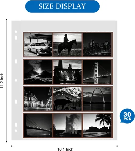 Vista 2 de 30 piezas de 120 fundas negativas de película negativa sin ácidos, almacenamiento negativo para 120 películas, puede contener 16 piezas de 2.4 x 1.8