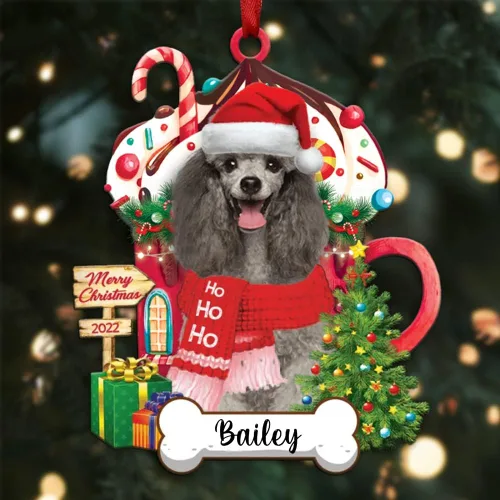 Vista 122 de Amantes de los perros de Navidad – Navidad de perros disponibles para muchos perros Shi Tzu – Adorno con forma personalizada, adorno de Navidad