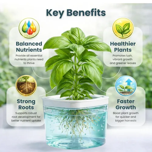 Vista 3 de Nouri Fertilizante líquido hidropónico para plantas de nutrientes A y B, sistema de cultivo hidropónico, accesorio para plantas