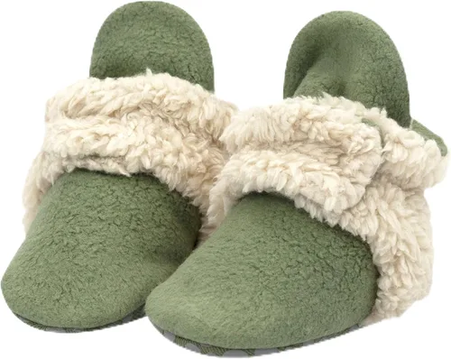 Vista 13 de Zutano Botines unisex peludos para bebé con agarraderas, forro de algodón orgánico, artículos imprescindibles para el registro de bebé 2-Peludo Rosa