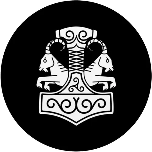 Vista 3 de Viking Norse Pagan Mjolnir Thors Hammer PopSockets Swappable PopGrip