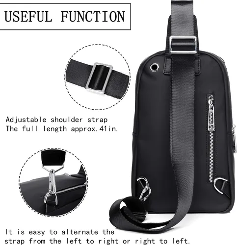 Vista 6 de FSD.WG Bandoleras cruzadas para hombres, mochila de viaje, senderismo, bolsa de pecho