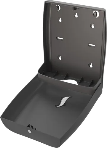 Vista 6 de Oasis Creations - Dispensador de toallas de papel sin contacto para montaje en pared, capacidad para 500 toallas de papel multipliegues, color negro