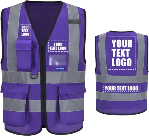 Vista 30 de A-SAFETY Chaleco de Seguridad Reflejante de Alta Visibilidad con Logo Personalizado (XS-8XL)