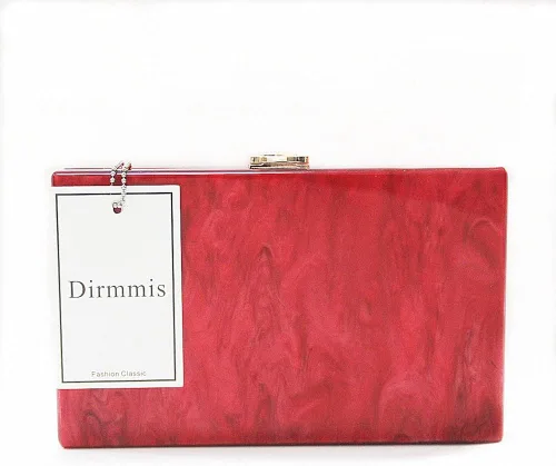 Vista 2 de Dirmmis Nuevas mujeres bolso de mensajero moda elegante mármol sólido perla mujer noche bolso rojo lujo fiesta fiesta fiesta fiesta embrague