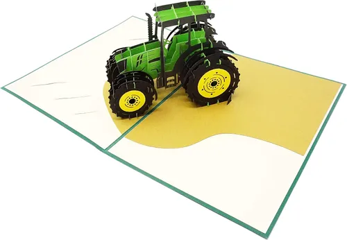 Vista 7 de WOWPAPERART Tractor - Tarjeta de felicitación desplegable 3D para todas las ocasiones, cumpleaños, amor, felicidades, buena suerte, aniversario