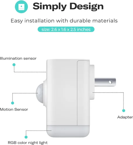 Vista 2 de THIRDREALITY Luz nocturna multifunción, repetidor Zigbee, 3 en 1 combina un sensor de movimiento, un sensor de iluminación y luz nocturna