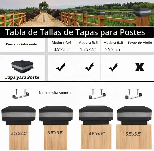 Vista 5 de Sumaote Luz solar para poste de poste, luz solar LED impermeable para exteriores para postes de madera de 4 x 4, 5 x 5, 6 x 6, luces de valla