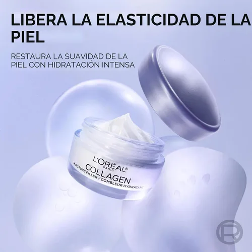 Vista 3 de L'Oreal Paris Hidratante facial diario de colágeno, crema facial antienvejecimiento para reducir las arrugas y proporcionar una hidratación intensa