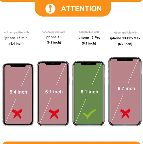 Vista 2 de Bocasal - Funda tipo cartera con múltiples ranuras para iPhone 13 Pro, color negro RFID Blocking PU Leather Purse Case with Card Holder, Handbag