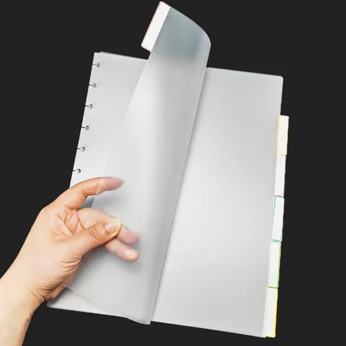 Vista 5 de Divisores de pestañas de polietileno de letras para cuadernos con disco, suministros de planificador encuadernado en disco, separadores de índice