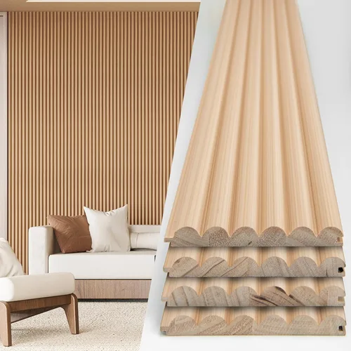 Vista 13 de Art3d Paneles de pared de madera de listones para decoración de interiores y techos, paquete de 4 muestras, 6 x 5.7 pulgadas.