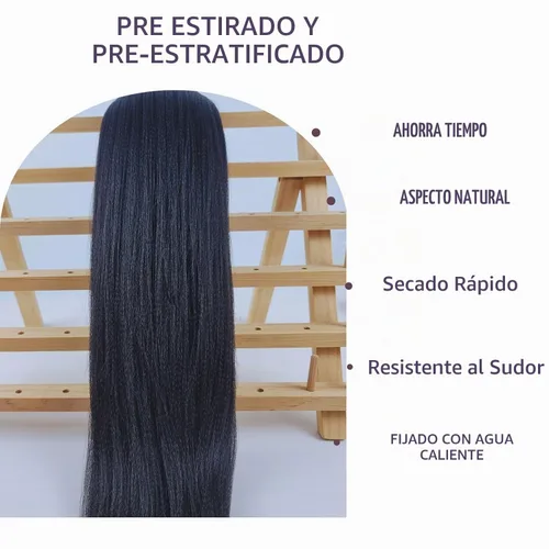 Vista 5 de Cabello trenzado para niños preestirado de 16 pulgadas, color negro para niños, trenzas sin nudos