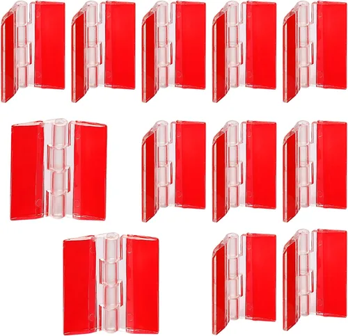 Vista 9 de 12 piezas de bisagras acrílicas pequeñas - Bisagras transparentes autoadhesivas de plástico continuo para herramientas de cajones de gabinetes