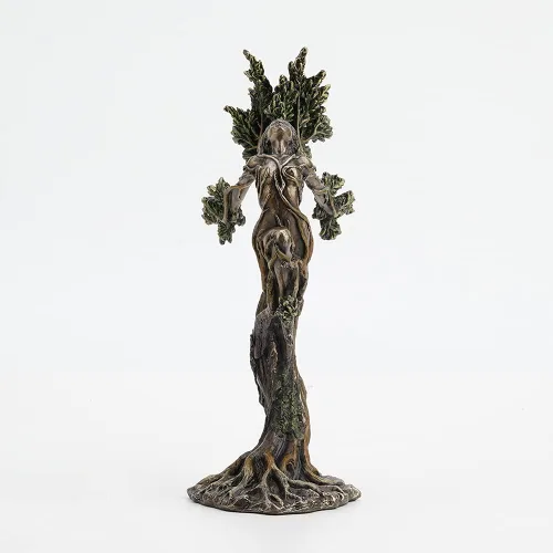 Vista 2 de Veronese Design 9 7/8 pulgadas de alto, estatua de resina bronceada fundida en frío, estatua coleccionable de fantasía para el hogar, naturaleza