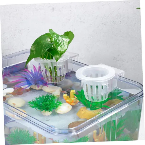 Vista 8 de Ipetboom Maceta colgante para acuario, maceta de acuario, maceta para acuario, taza de agua, cestas de plantas de acuario, macetas flotantes