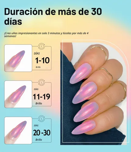 Vista 8 de Polvo de uñas cromado y perla - 【Efecto de hada】Polvo de uñas cromado rosa, blanco, aurora, amarillo, sirena, iridiscente, polvo cromado, espejo