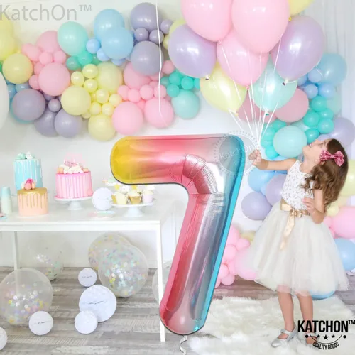 Vista 1279 de KatchOn Globo negro del número 1 de 40 pulgadas, globo de feliz cumpleaños Large Mylar Number One Balloon for 1st Birthday Decorations, Foil