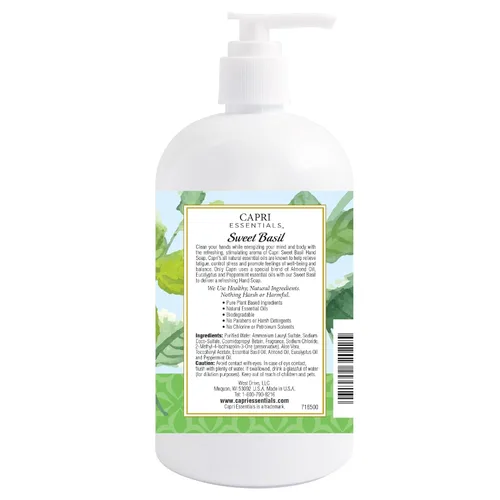Vista 7 de Capri Essentials Jabón líquido de manos, suministros naturales de limpieza para el hogar, lavado de manos aromático suave a base de plantas con una