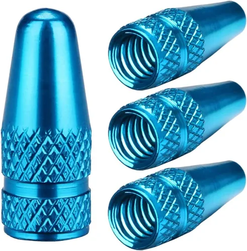 Vista 8 de Tapones de vástago de válvula Presta de aluminio - Cubiertas de polvo de aire de neumático negras para bicicleta (paquete de 4) - Se ajustan a