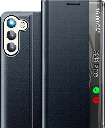Vista 70 de Funda de teléfono para Samsung Galaxy A16 5G, Clear View Window Funda delgada de lujo para teléfono Galaxy A16 con soporte, funda protectora