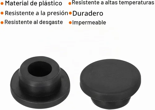 Vista 5 de MECCANIXITY - Tapones de silicona en forma de T (26mm, 1 pulgada de diámetro), color negro