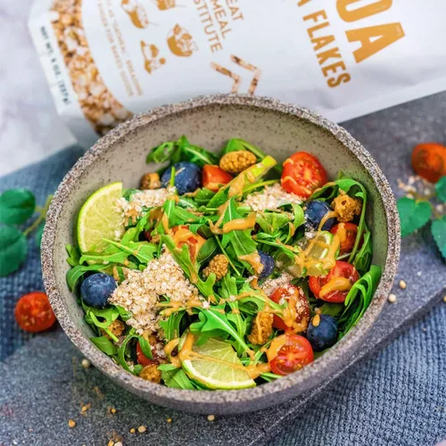 Vista 3 de Suncore Foods Copos de quinua de nieve orgánica, sin gluten, sin OMG, 8 onzas (paquete de 2)