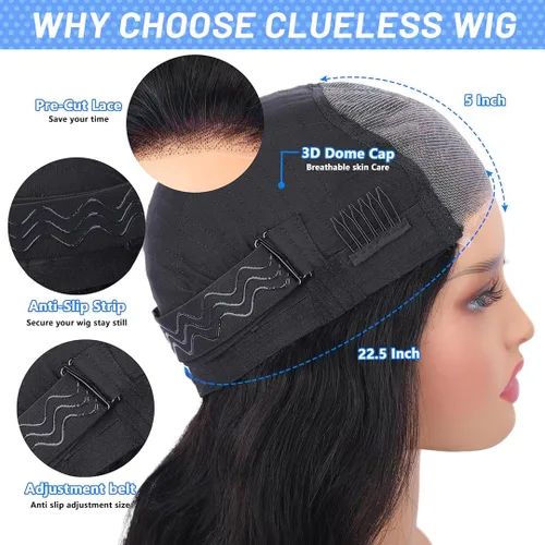 Vista 4 de Pelucas de cabello humano con cierre de encaje HD de 16 pulgadas, 5 x 5, pelucas de cabello humano sin pegamento listas para usar, pelucas