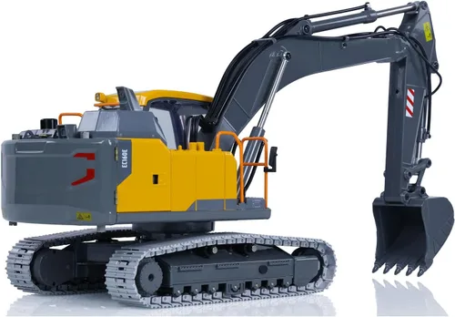 Vista 5 de Doble E 1:14 RC Excavadora Modelo para E010 EC160E Aleación Completa Metal RC Ingeniería Digger Vehículo Motor ESC Servo Luz