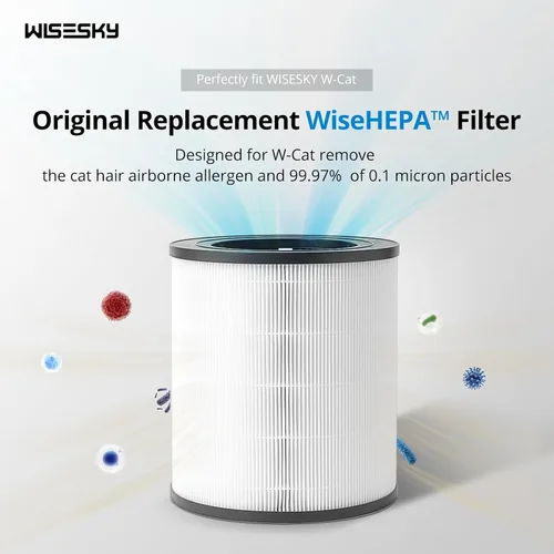 Vista 2 de WiseHEPA Filtro de repuesto de carbono compatible con purificador de aire WS360A, 9.33 pulgadas de largo x 9.33 pulgadas de ancho x 10.39 pulgadas