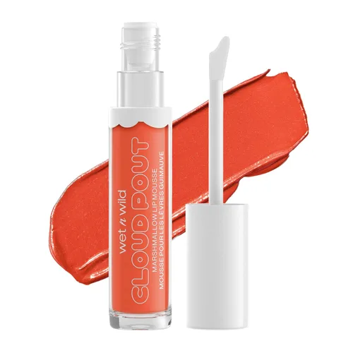 Vista 11 de wet n wild Liquid Lipstick Cloud Pout Marshmallow, Light Pink Cloud Chaser Mousse de crema labial mate Aceite de argán Vitamina E