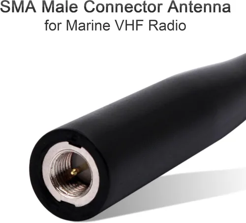 Vista 4 de Marine VHF - Antena de radio de mano SMA macho de goma compatible con HX270S HX280S HX290 HX300 HX370S HX400 HX460 HX500 HX850S HX851 HX870 HX890