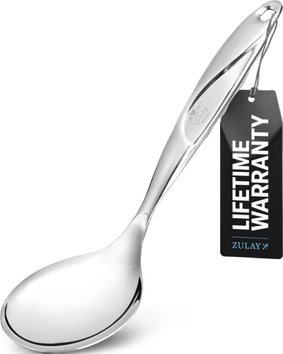 Vista 13 de Zulay Kitchen Premium Soup Ladle - 12" Stainless Steel with Non-Slip Silicone Handle (Pack of 3)