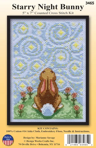 Vista 2 de Design Works Crafts Starry Night Bunny - Kit de punto de cruz, por yarda