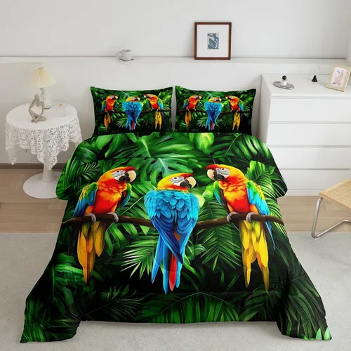 Vista 39 de Erosebridal Juego de ropa de cama de guepardo con rosa roja, juego de edredón con estampado de leopardo y gato, edredón romántico de plumón, Multi 03