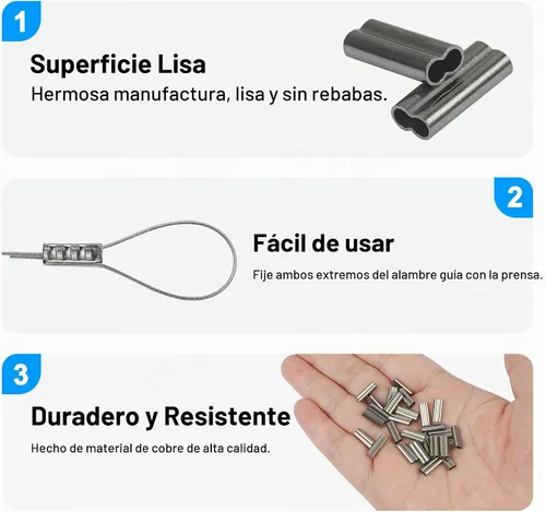 Vista 2 de AGOOL Kit de manguitos de crimpado de doble barril de cobre, 300 unidades/caja de latón de alta resistencia de cobre prensado de bucle, kit