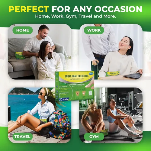 Vista 3 de Almohadillas removedoras de callos para pies y dedos: 2 cajas de 30 unidades de tratamiento de ácido salicílico de fuerza extra - Vendajes medicados