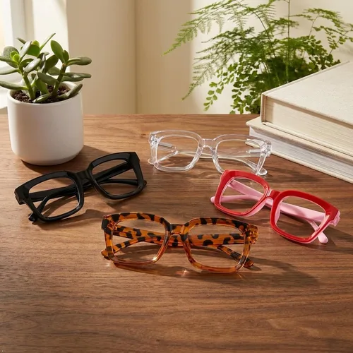 Vista 2 de Eyekepper - Juego de 4 anteojos de lectura para mujer, diseño cuadrado, multi-colored 4 Pares Mixtos