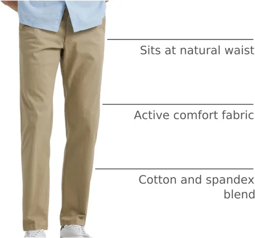 Vista 22 de Lee Extreme Motion Pantalón regular recto sin pliegues al frente para hombre